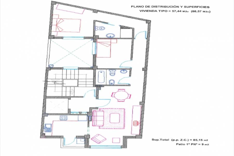 Elche,Alicante,España,2 Bedrooms Bedrooms,1 BañoBathrooms,Edificio,24790