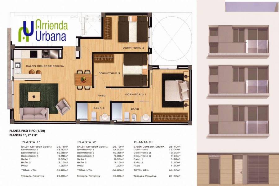 Elche,Alicante,España,3 Bedrooms Bedrooms,2 BathroomsBathrooms,Apartamentos,26572