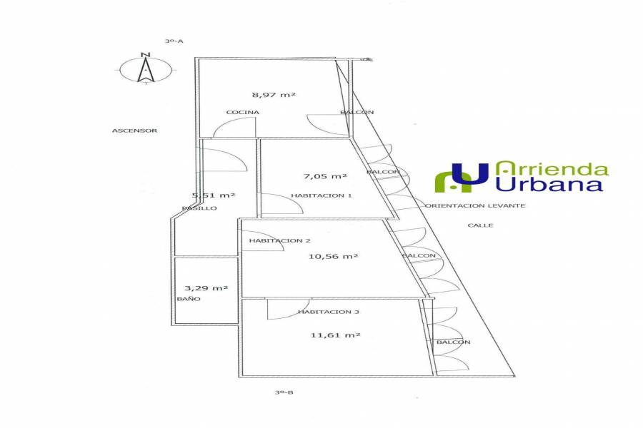 Elche,Alicante,España,3 Bedrooms Bedrooms,1 BañoBathrooms,Apartamentos,39551