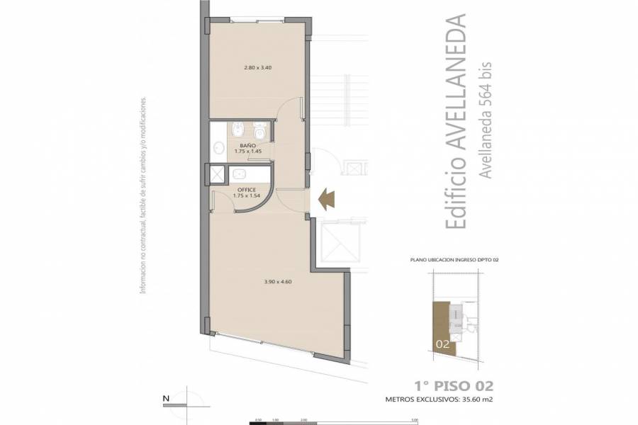 Rosario,Santa Fe,1 Dormitorio Habitaciones,1 BañoBaños,Departamentos,Avellaneda 564 bis,Bv Avellaneda,7,1419