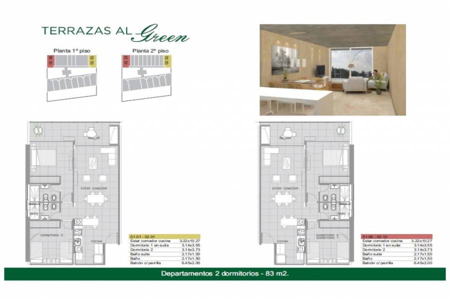 Rosario,Santa Fe,3 Habitaciones Habitaciones,2 BañosBaños,Departamentos,Torre Green Norte,Av. Eva Peron,3,1429