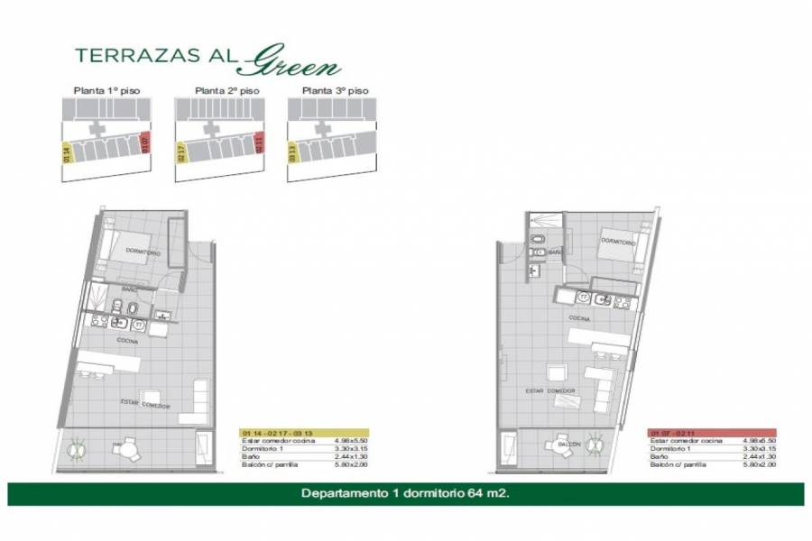 Rosario,Santa Fe,3 Habitaciones Habitaciones,2 BañosBaños,Departamentos,Torre Green Norte,Av. Eva Peron,3,1429