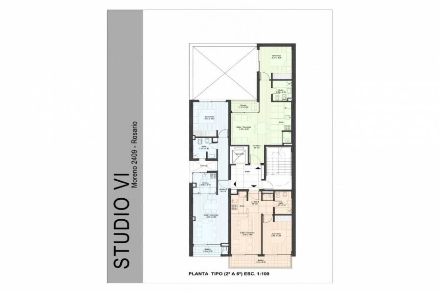 Rosario,Santa Fe,1 Dormitorio Habitaciones,1 BañoBaños,Departamentos,Studio VI,Moreno,1,1587