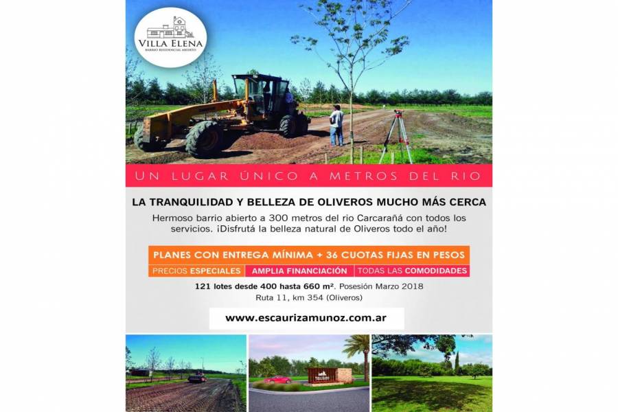 Oliveros,Santa Fe,Lotes,Villa Elena Barrio Abierto,Ruta 11,1590