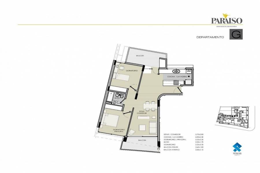 Granadero Baigorria,Santa Fe,3 Habitaciones Habitaciones,2 BañosBaños,Departamentos,Edificio Paraiso,Av. San Martin,1622