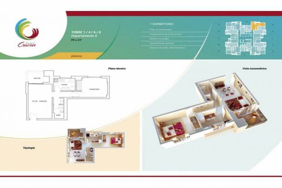 Cordoba,Córdoba,1 Dormitorio Habitaciones,1 BañoBaños,Departamentos,Ciudad Gama,Av. Colon,1630