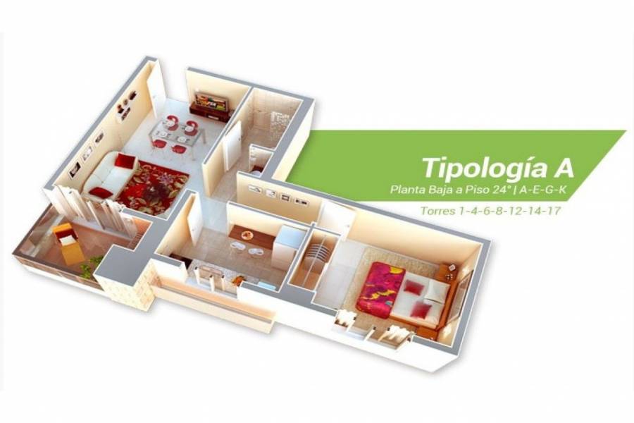 Cordoba,Córdoba,1 Dormitorio Habitaciones,1 BañoBaños,Departamentos,Ciudad Gama,Av. Colon,1630